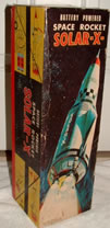 1960s JAPAN SOLAR X BATTERY OP ROCKET SHIP MINT IN BOX